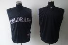 mlb colorado rockies blank black[cool base vest style]