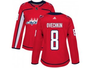 Women Adidas Washington Capitals #8 Alex Ovechkin Red Home Authentic Stitched NHL Jersey