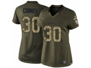 Women Nike Pittsburgh Steelers #30 James Conner Limited Green Salute to Service NFL Jersey