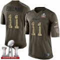 Youth Nike New England Patriots #11 Julian Edelman Limited Green Salute to Service Super Bowl LI 51 NFL Jersey
