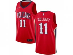 Men Nike New Orleans Pelicans #11 Jrue Holiday Red NBA Swingman Statement Edition Jersey