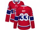 Women Adidas Montreal Canadiens #33 Patrick Roy Red Home Authentic Stitched NHL Jersey