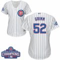 Womens Majestic Chicago Cubs #52 Justin Grimm Authentic White Home 2016 World Series Champions Cool Base MLB Jersey