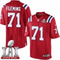 Youth Nike New England Patriots #71 Cameron Fleming Elite Red Alternate Super Bowl LI 51 NFL Jersey
