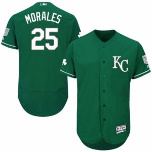 Men\'s Majestic Kansas City Royals #25 Kendrys Morales Green Celtic Flexbase Authentic Collection MLB Jersey