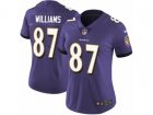 Women Nike Baltimore Ravens #87 Maxx Williams Vapor Untouchable Limited Purple Team Color NFL Jersey