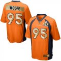 Nike Denver Broncos #95 Derek Wolfe Orange Team Color Men Stitched NFL Game Super Bowl 50 Collection Jersey