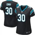 Women Nike Carolina Panthers #30 Stephen Curry Black Team Color Stitched NFL Elite Jersey