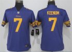Nike Vikings #7 Case Keenum Purple Women Color Rush Limited Jersey
