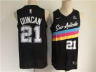 Mens San Antonio Spurs #21 Tim Duncan Black 2021 Nike City Edition