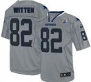 Nike Cowboys #82 Jason Witten Lights Out Grey With Hall of Fame 50th Patch NFL Elite Jersey