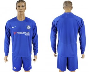 2017-18 Chelsea Home Goalkeeper Long Sleeve Soccer Jersey