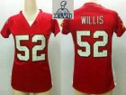 2013 Super Bowl XLVII Women NEW NFL San Francisco 49ers 52 Patrick Willis Red Womens Draft Him II Top Jerseys