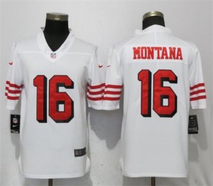 Nike 49ers #16 Joe Montana White Color Rush Vapor Untouchable Limited Jers