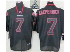 2013 Super Bowl XLVII Nike NFL San Francisco 49ers #7 Colin Kaepernick Black Jerseys[Lights Out Elite]