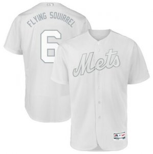 Mets #6 Jeff McNeil Flying Squirrel White 2019 Players Weekend Authentic Player Jersey