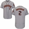 Mens Majestic Houston Astros #2 Alex Bregman Grey Flexbase Authentic Collection MLB Jersey