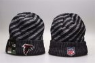 Falcons Fresh Logo Black Stripe Cuffed Knit Hat YP