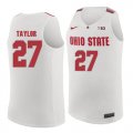 Ohio State Buckeyes 27 Fred Taylor White College Basketball Jersey