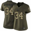 Womens Nike Carolina Panthers #34 Cameron Artis-Payne Limited Green Salute to Service NFL Jersey