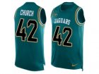 Mens Nike Jacksonville Jaguars #42 Barry Church Limited Teal Green Player Name & Number Tank Top NFL Jersey