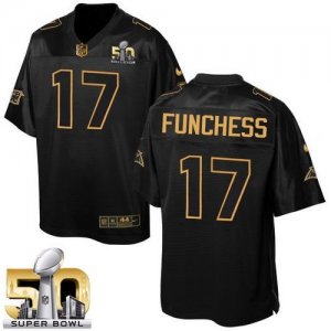 Nike Carolina Panthers #17 Devin Funchess Black Super Bowl 50 Men Stitched NFL Elite Pro Line Gold Collection Jersey