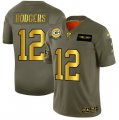 Nike Packers #12 Aaron Rodgers 2019 Olive Gold Salute To Service Limited Jersey