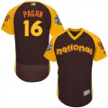 Mens Majestic San Francisco Giants #16 Angel Pagan Brown 2016 All-Star National League BP Authentic Collection Flex Base MLB Jersey