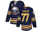 Men Adidas Buffalo Sabres #77 Pierre Turgeon Navy Blue Home Authentic Stitched NHL Jersey