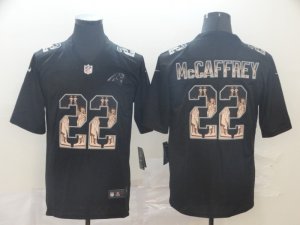 Nike Panthers #22 Christian McCaffrey Black Statue Of Liberty Limited Jersey