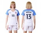 Womens USA #13 Morgan Home Soccer Country Jersey
