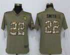 Nike Vikings #22 Harrison Smith Olive Camo Women Salute To Service Limited Jersey