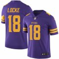 Mens Nike Minnesota Vikings #18 Jeff Locke Limited Purple Rush NFL Jersey