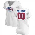 Denver Broncos NFL Pro Line by Fanatics Branded Womens Any Name & Number Banner Wave V Neck T-Shirt White