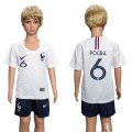 France 6 POGBA Away Youth 2018 FIFA World Cup Soccer Jersey