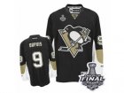 Mens Reebok Pittsburgh Penguins #9 Pascal Dupuis Authentic Black Home 2017 Stanley Cup Final NHL Jersey