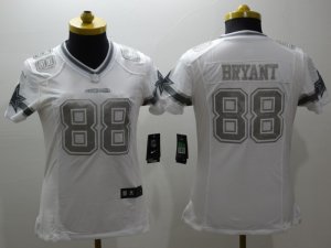 Women Nike Dallas cowboys #88 Dez Bryant Platinum White Jerseys