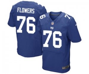 Men\'s Nike New York Giants #76 Ereck Flowers Elite Royal Blue Team Color NFL Jersey
