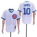 Cubs #10 Ron Santo White Cooperstown Collection Jersey
