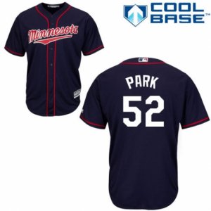 Men\'s Majestic Minnesota Twins #52 Byung-Ho Park Authentic Navy Blue Alternate Road Cool Base MLB Jersey