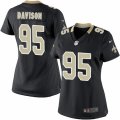 Women's Nike New Orleans Saints #95 Tyeler Davison Limited Black Team Color NFL Jersey