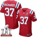 Mens Nike New England Patriots #37 Jordan Richards Elite Red Alternate Super Bowl LI 51 NFL Jersey