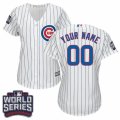 Womens Majestic Chicago Cubs Customized Authentic White Home 2016 World Series Bound Cool Base MLB Jersey