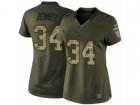 Women Nike Detroit Lions #34 Zach Zenner Limited Green Salute to Service NFL Jersey
