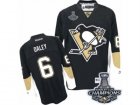 Mens Reebok Pittsburgh Penguins #6 Trevor Daley Premier Black Home 2017 Stanley Cup Champions NHL Jersey