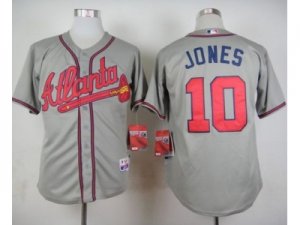 MLB Atlanta Braves #10 Chipper Jones Stitched Grey Baseball jerseys