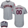 Cleveland Indians Gray World Series Mens Customized Flexbase Jersey