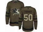 Men Adidas San Jose Sharks #50 Chris Tierney Green Salute to Service Stitched NHL Jersey