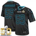 Nike Carolina Panthers #59 Luke Kuechly Lights Out Black Super Bowl 50 Men Stitched NFL Elite Jersey