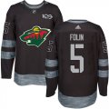 Minnesota Wild #5 Christian Folin Black 1917-2017 100th Anniversary Stitched NHL Jersey